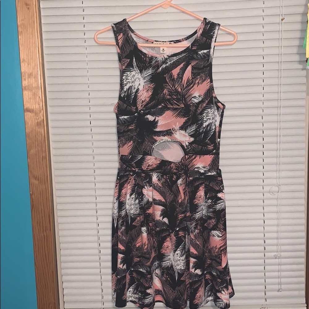 Pink black and white summer dress